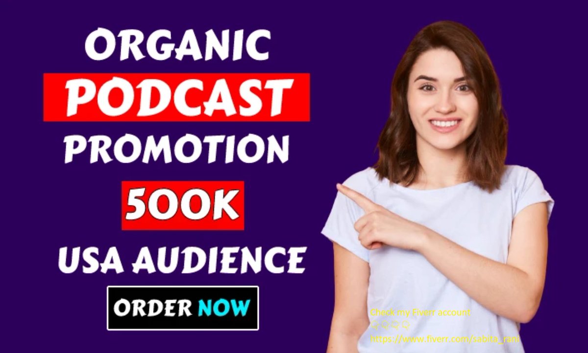 Organic Growth Podcast Promotion Service Check my Fiverr account 👇👇👇👇 fiverr.com/sabita_rani #applepodcast #podcast #spotify #spotifypodcast #podcasting #podcastersofinstagram #podcaster #podcasts #podcastshow #podcasters #applepodcasts #newpodcast #youtube #googlepodcast