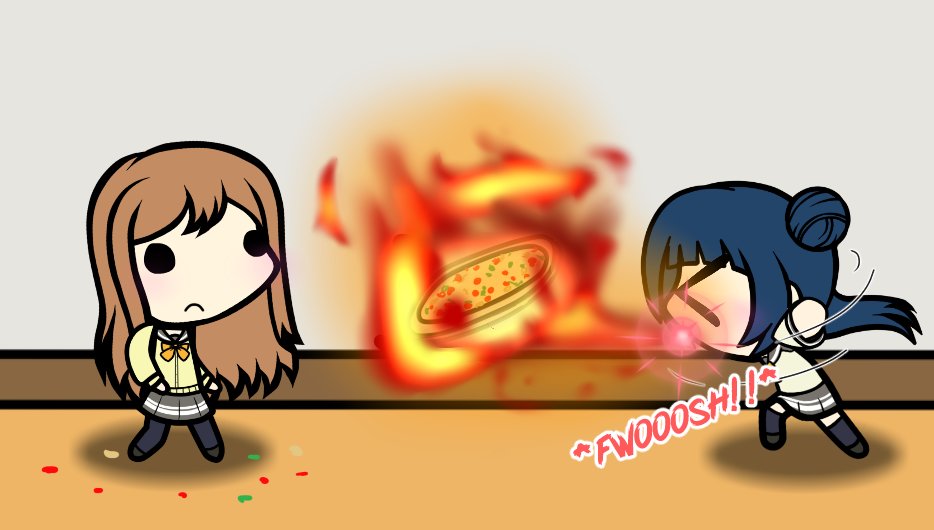 YoshiMaru makes pizza. 