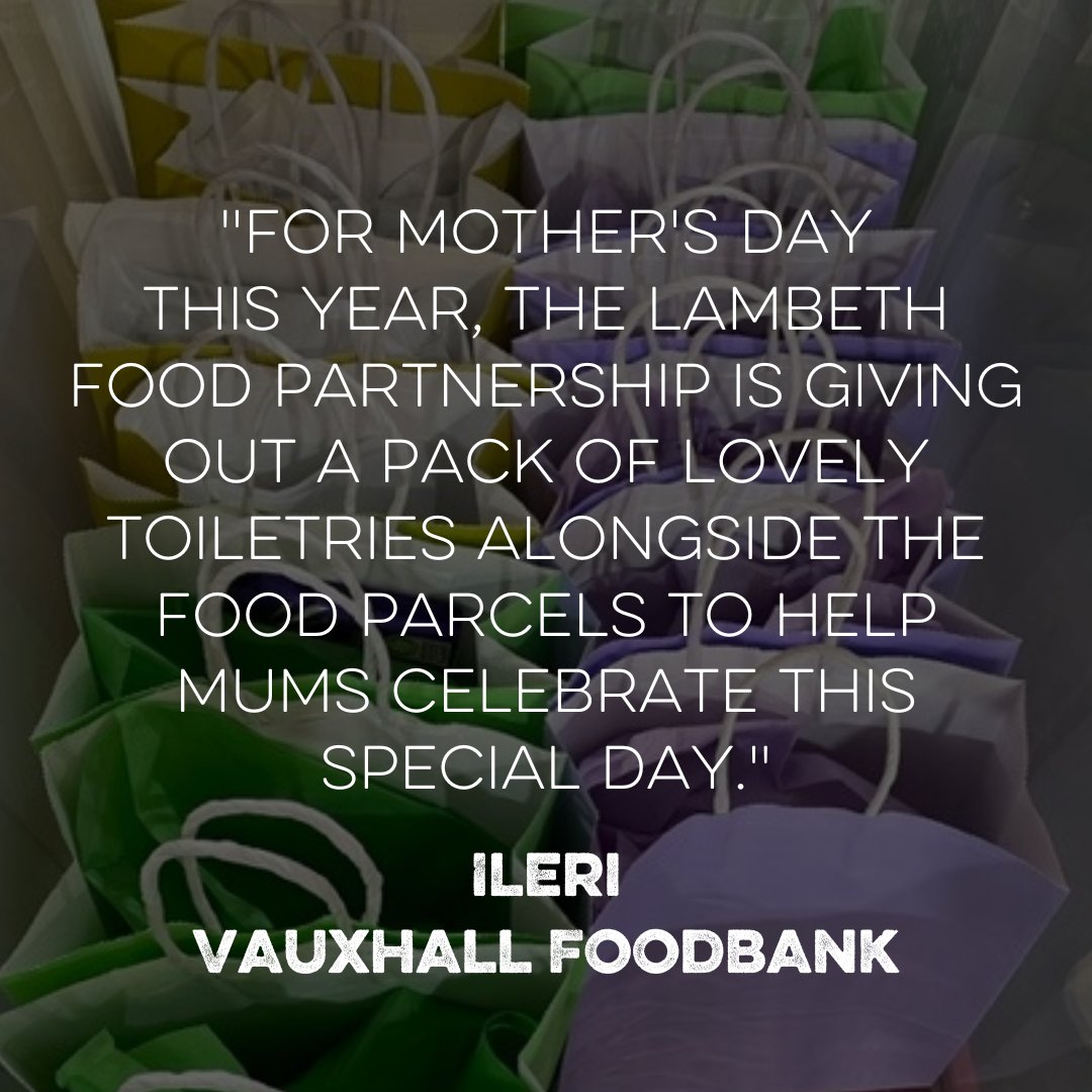 This #MothersDay the Lambeth Food Partnership has been offering treat bags, alongside food parcels, so people can give a gift to their mum on this special day.

Affording a small treat is often out of the question for so many and these acts of kindness are appreciated so much. 💚