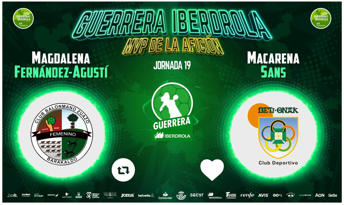 ⭐️#GuerreraIberdrola - Jornada 19 🆚 @CbmZuazo : @Beti_guerreras ♻️ RT: @Mada_Fernandez5 ❤️ Me gusta: @MacaSans