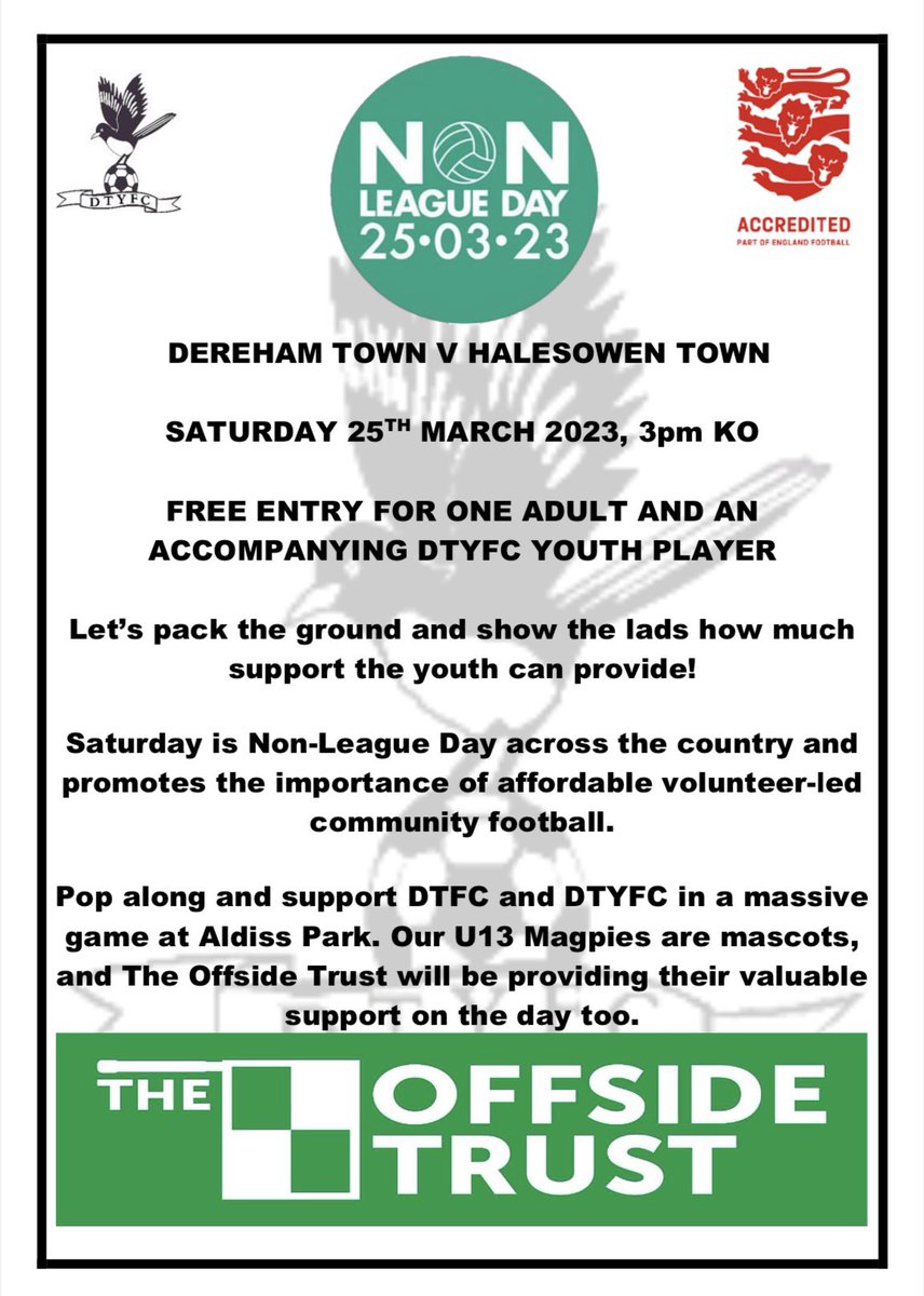 🖤🤍 Calling all youth players and parents! A massive weekend coming up🖤🤍 

#WeAreDereham