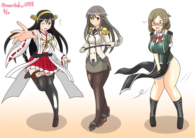 艦娘の衣装チェンジ筑摩、榛名、香取で衣装チェンジしてみました!似合っているかな?#艦これ版深夜の真剣お絵描き60分一本勝負 #艦これ版真剣お絵描き60分一本勝負_20230319 