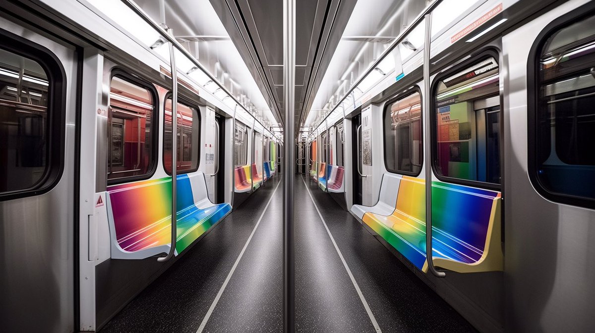 New New York subway seating idea (playing with Midjourney)