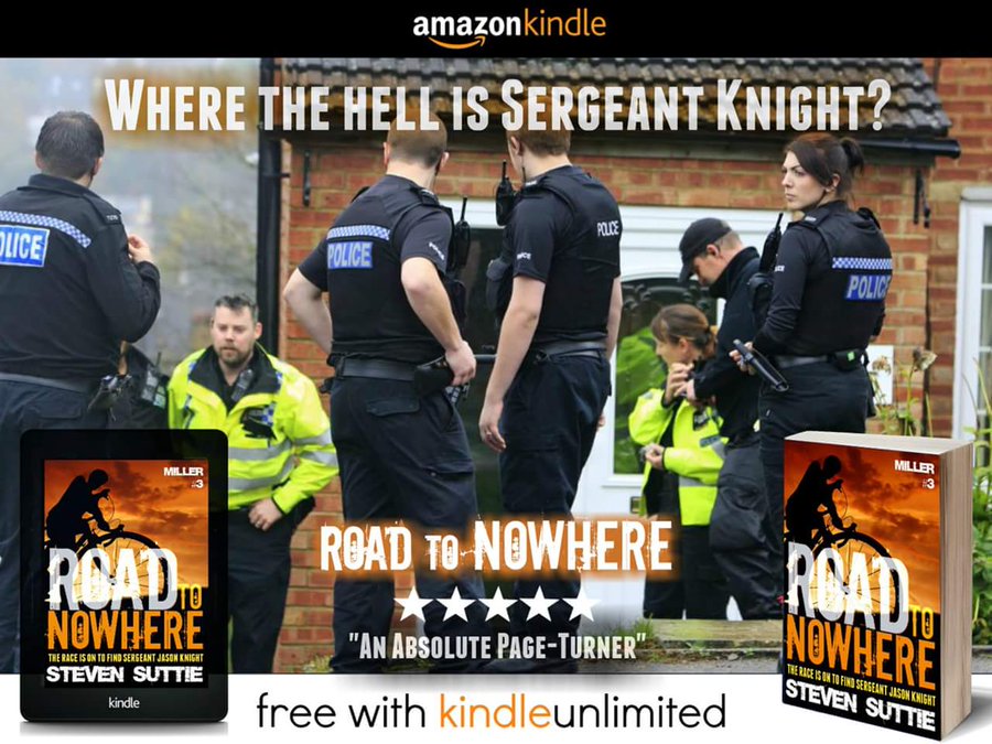 StevenSuttie's tweet photo. ROAD TO NOWHERE
Free with #KindleUnlimited

The race is on to find out what has happened to Sgt Knight in this gripping, heart-stopping #Kindle #thriller

“⭐⭐⭐⭐⭐Brilliant"

UK🇬🇧️ https://t.co/eqOBgufe79
US🇺🇲 https://t.co/k0jFmy5Gvk
#Bookboost #Lancashirepolice #IARTG #KU https://t.co/rrqHaztHo6
