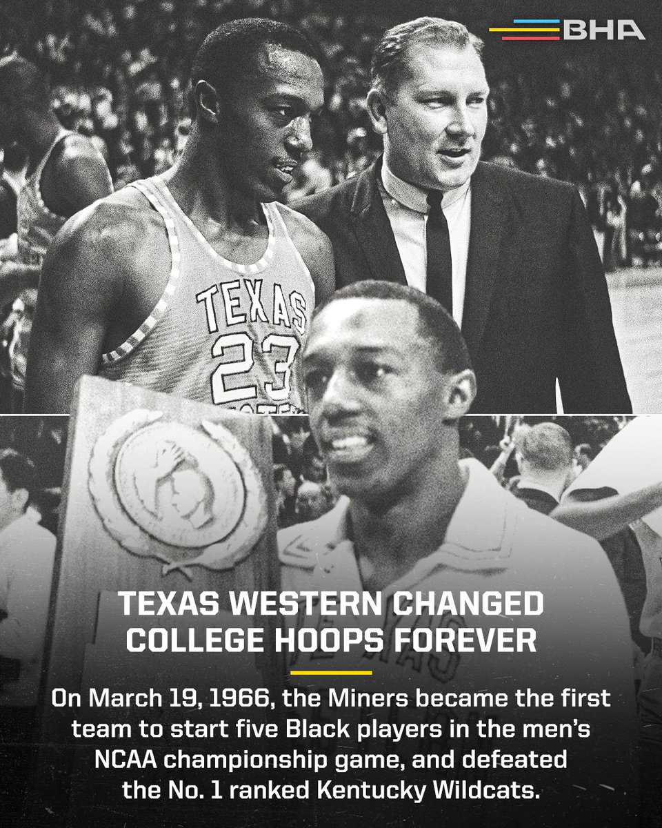 57 years ago today, the Texas Western Miners made history 👏 #BlackHistoryAlways