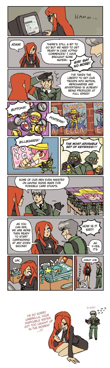 Poorly Aged Things except this outdated Skullgirls comic aged in the best way possible since both the girls who didn't make it in the old playable character poll are actually playable proper these days  😌 