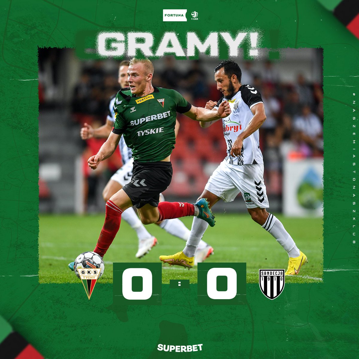 GKSTychy1971's tweet photo. ⏱️ 1' Zaczynamy mecz #TYCSAN! ⚽️ https://t.co/ezMR9Gyb45