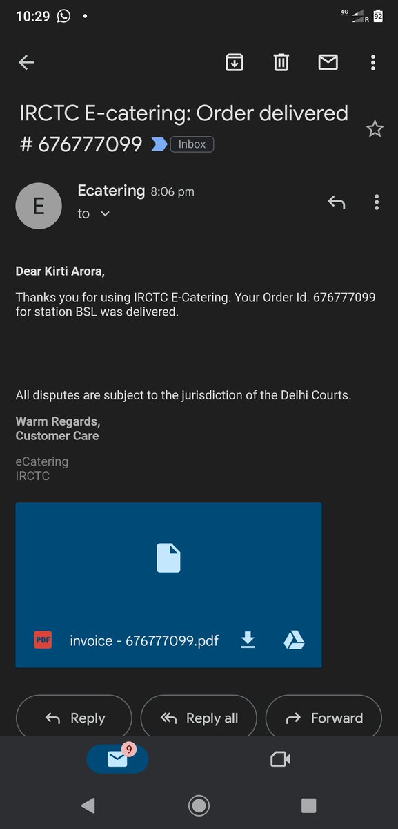 KirtiKumarArora's tweet photo. @IRCTCofficial @RailwaySeva @BhusavalDivn @AshwiniVaishnaw Booked Meal online. Train is late for more than 4hrs to reach BSL, but I got email that my food is delivered. Fraudulent Service. PNR- 8701109549. Please provide food. https://t.co/HQhwqSuwP4