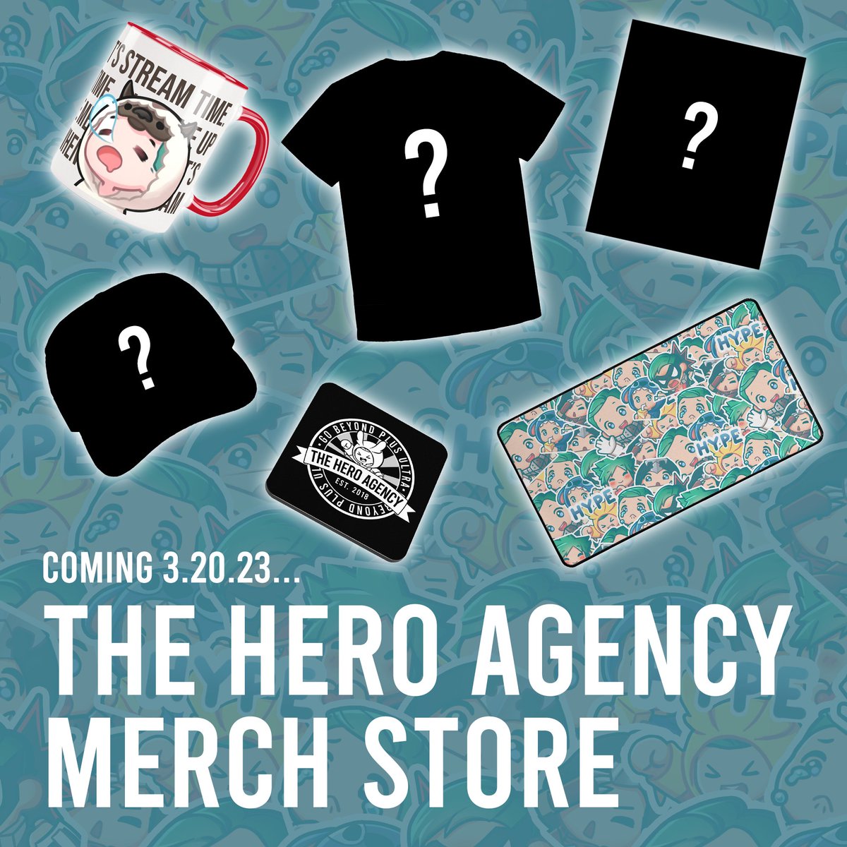 TheShayHart's tweet image. COMING TOMORROW... The Hero Agency Merch Store! - Check out a few of the items from the store. 

Introducing the "Wake Me Up When It's Stream Time" Mug, Hero Agency Drink Coaster, and the Sticker Bomb Desk Mat!

#FourthWall #MerchStore #ComingSoon #TwitchStreamers