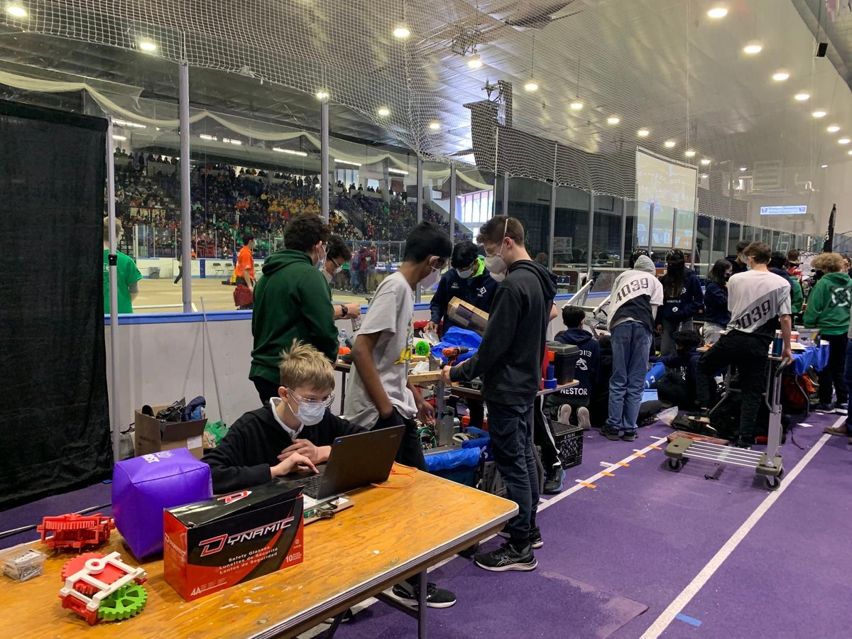 FIRSTTeam1305's tweet photo. Proud of our awesome rookies, FIRST Team 9263 - ALD Lions, who are competing at Western this weekend! Thank you Inuka for joining them at their first event. #webelong #firstroboticscanada https://t.co/z4rEw3iYJJ