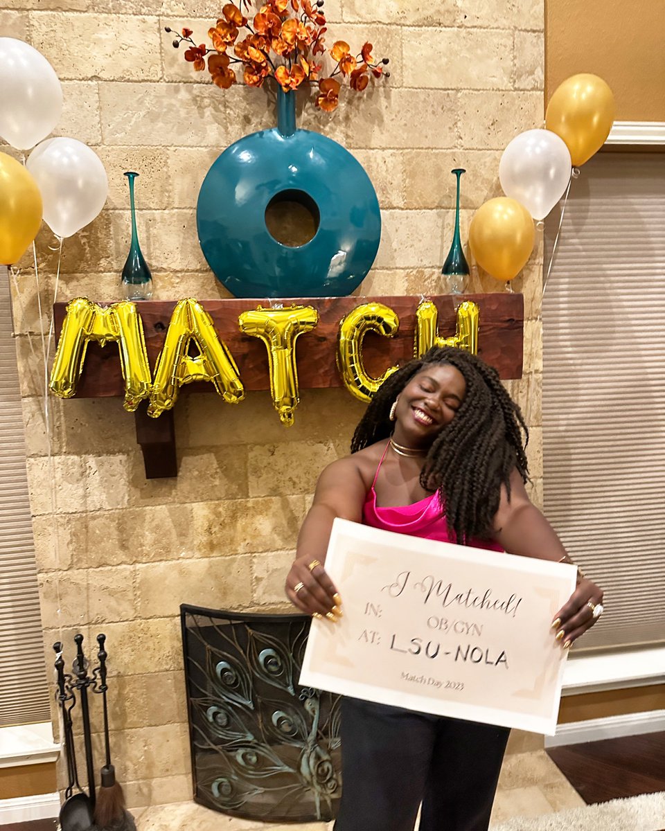 I am going to be an OBGYN!!! I am truly living in an answered prayer. So grateful to be surrounded by the love of my family and friends. Excited to continue my journey at LSU NOLA ⚜️ #Match2023 #obgyntwitter #BlackMedtwitter