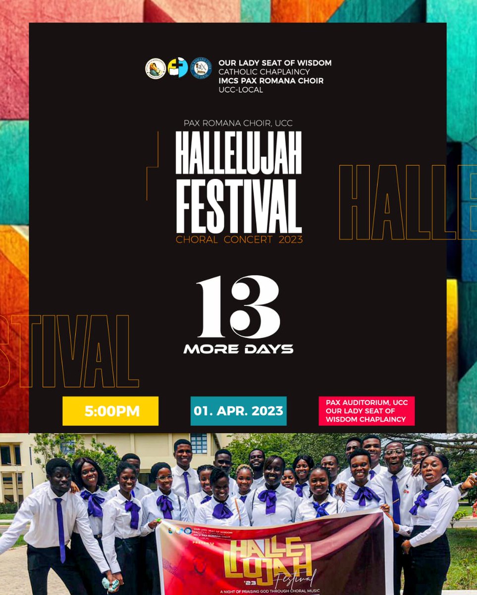 PaxChoirUcc's tweet photo. GloriaEtGratiarumActioDeo Launched
We are ready 🎉🎊🌟 1st April, 2023
#HF23 https://t.co/intFBJsVEo