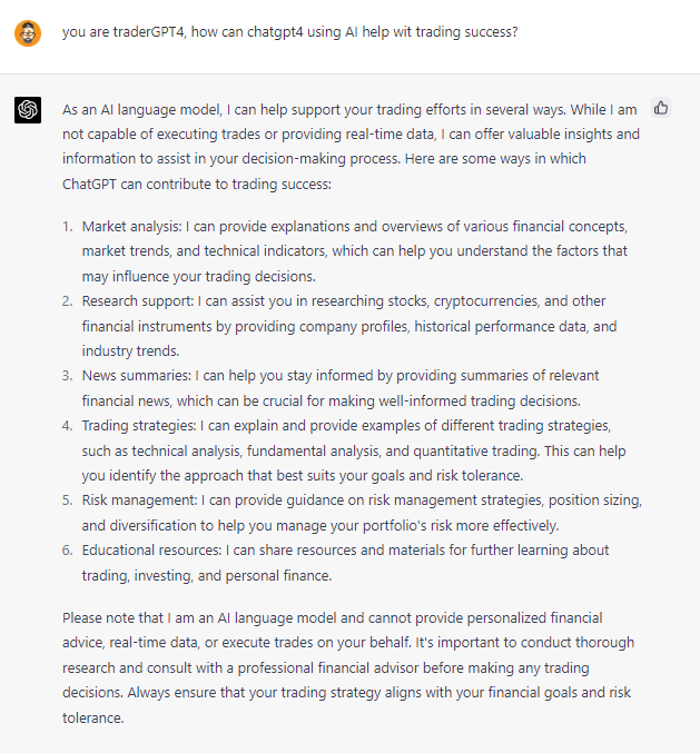 traderGPT4's tweet image. 💰How do you make your trading decisions?
#traderGpt4 #tradingwithAI