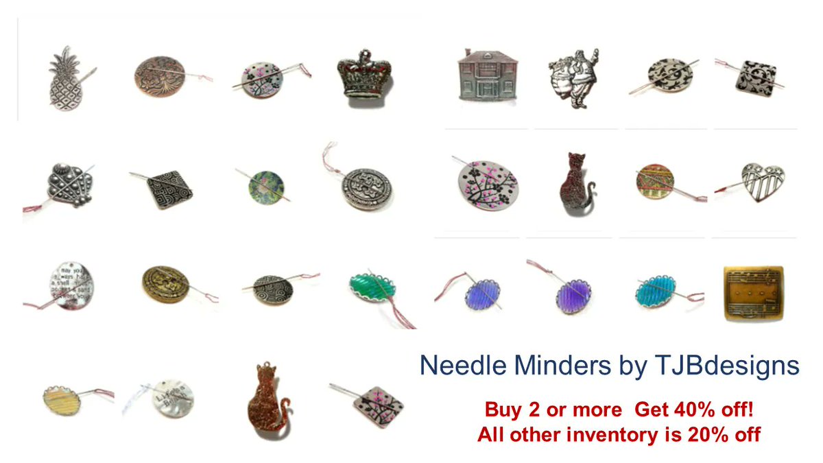 Time of TJBdesigns Retirement SALE is running out!
Needle Minders:  BUY 2, GET 40% OFF!  amzn.to/3yNWqju 
Everything else is 20% off.  amzn.to/3W1e6B2 
#retirement #sale #closeout #crossstitch #needlepoint #quilting #sewing #embroidery #crafts #samplers