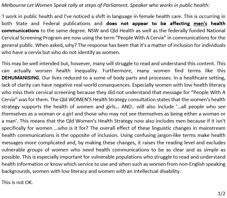 Tessacate's tweet photo. @Wahya77 @PRGuy17 Health Care working explain her concerns at the rally. #LetWomenSpeak #RealWorldIssues https://t.co/t6EgNnCAdd