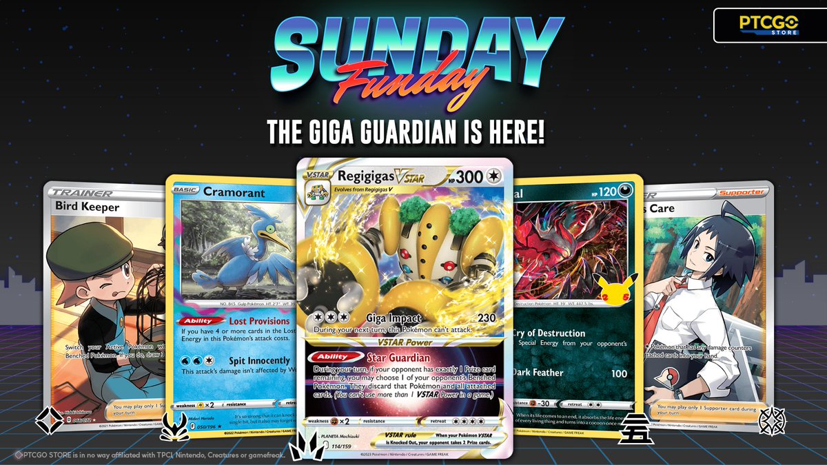 ptcgostore's tweet image. 🤖Trainers!🤖

Welcome one more time to Sunday Funday! This time we have a deck piloted by the player DeckwizardVictim99: Regigigas VSTAR!

Find your Regigigas VSTAR here! ▶️ ​bit.ly/3WpGsVQ  ◀️

#PtcgoStore #pokemon #regigigas #nintendo #pokemoncommunity #pokemoncards