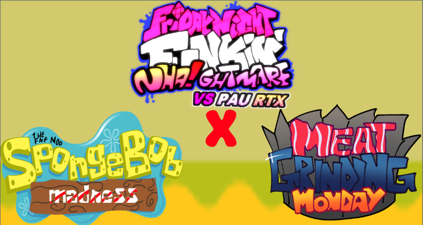 FnfPau's tweet photo. Nossas collabs! tem 1 outro mod bem especifico q mostraremos mais tarde...
@FnfPPH (meat grinding monday)
@SBMADNESS1 (spongebob madness) https://t.co/T8Kvku5BI7