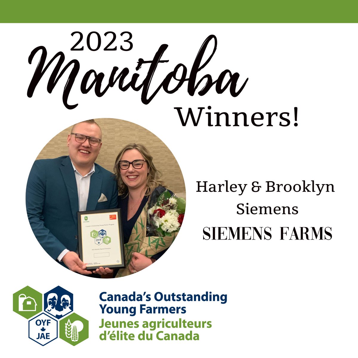 Congrats Harley &amp; Brooklyn Siemens!

Our 2023 Manitoba Regional Winners and our official MB honourees for our national competition at the end of this year. 

#COYF #COYF2023