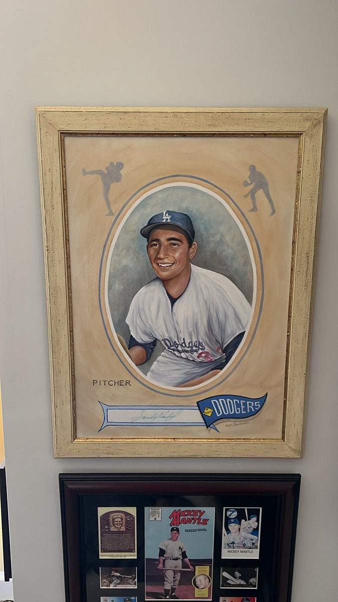 Austin_clem21's tweet photo. @Jared_Carrabis Sandy Koufax signed original oil painting. High school graduation gift https://t.co/z8EyDhCvlX
