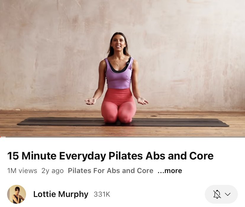 19201r225's tweet photo. @tropicalbells lottie murphy is my favorite!! i usually just cycle through these 4 vids and do one a day + one of her other workouts. bc it’s pilates it’s slower but i’ve noticed way more of a difference than when i used to do “regular” ab workouts https://t.co/T2Lu7cyWtT