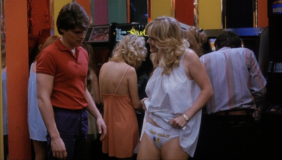 PhillyFilmFan's tweet photo. 118) JOYSTICKS (1983). The big conflict is an evil capitalist trying to destroy a small business (an arcade) but this film is far more interested in following the escapades of a group of kind-hearted, but extremely horny, young adults. An #ExhumedFilms double feature! #365Movies https://t.co/LJAV51ty4H