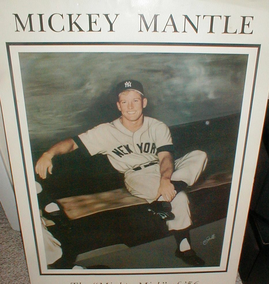 Ry_McCauley's tweet photo. @Jared_Carrabis My grandfather was a photographer who took this photo of Mickey Mantle. We even have a signed photo of Mickey thanking him for the lobsters he mailed to him while down south 😂 https://t.co/pwpcefiY6b