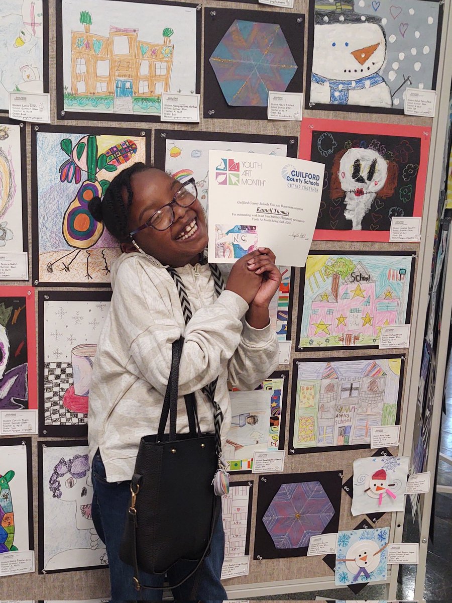ncsuncg's tweet photo. @SumnerSeahawks More of our students representing Sumner at the annual Youth Art Month Elementary School exhibition in the Greensboro Cultural Center. @GCSchoolsNC https://t.co/SRZ6k1d56S