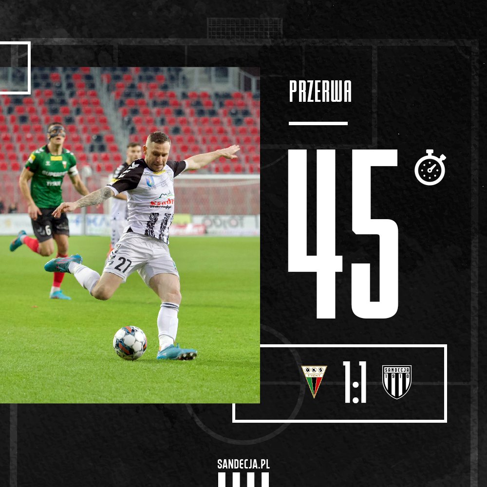 SandecjaNS's tweet photo. #TYCSAN | Przerwa ⚪⚫

@GKSTychy1971  @_1liga_ https://t.co/v78wgecIbi