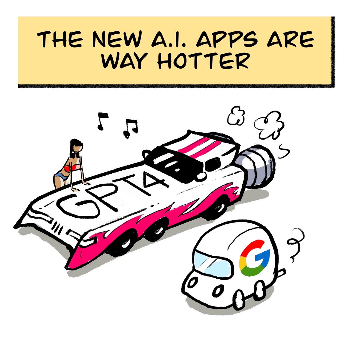 Jan_S's tweet photo. #ChatGPT #Google #ArtificialIntelligence #ai #cartoon #adtech #openai #bingchat # https://t.co/6nQhrpz7Mh