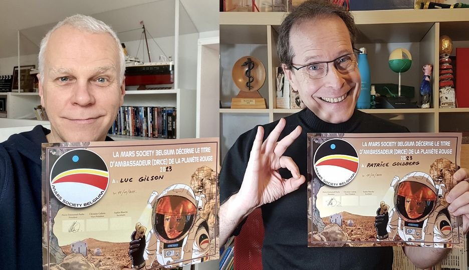 marssocietybe's tweet photo. Prochain live MSB ce mardi 21 mars à 20h00 pour un talkshow avec nos deux Ambassadeurs de la planète rouge 2023 🚀: Luc Gilson (JT RTL-TVI, Tout s’Explique) et Patrice Goldberg (Matières grises)  🥰  https://t.co/I5pnMmoDhq https://t.co/L2pPnkfsnp