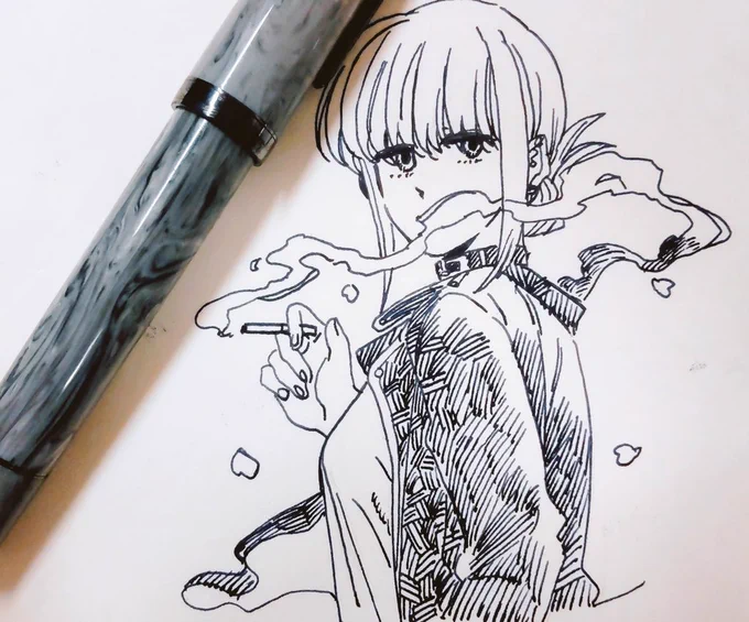 新しい万年筆嬉しい落書き。 