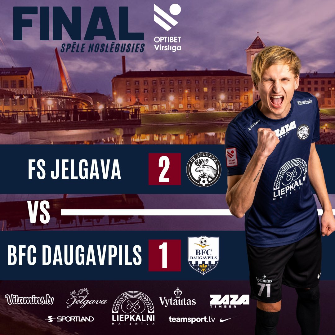 Virsligados's tweet photo. Depois de sair atrás logo no início da partida, a Jelgava tomou o controle das ações ofensivas e, de virada, bateu o Daugavpils por 2x1, em partida disputada na última sexta-feira.

🇱🇻
⚽️Patijčuks
⚽️Redjko

🇱🇻
⚽️Nasirli https://t.co/OloodtgHLo