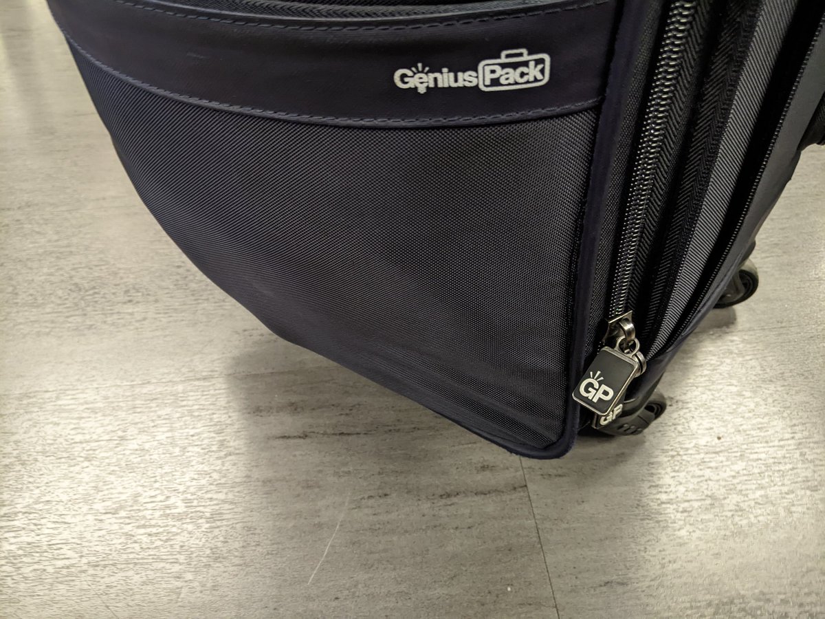 c515b's tweet photo. @GeniusPack how do I combat the bag listing forward? This thing has been great, until now it is not. Structure seems broken internally as the front wheels collapse causing the bag to fall forward. Also, now has handle problems related to wheels.  Several emails sent, no reply. https://t.co/lDV9TFGA9E