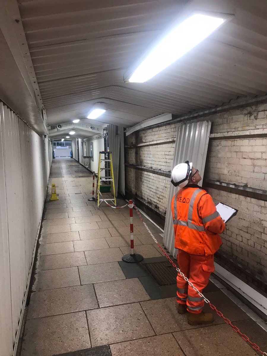 SASRopeandRail's tweet image. To enable a compliant examination surface coverings need to be removed. During a week of night shifts , the examination was completed with all cladding refitted and the station left fully operational after each day. 

#XEIAD #enablingworks #examination #infrastructure