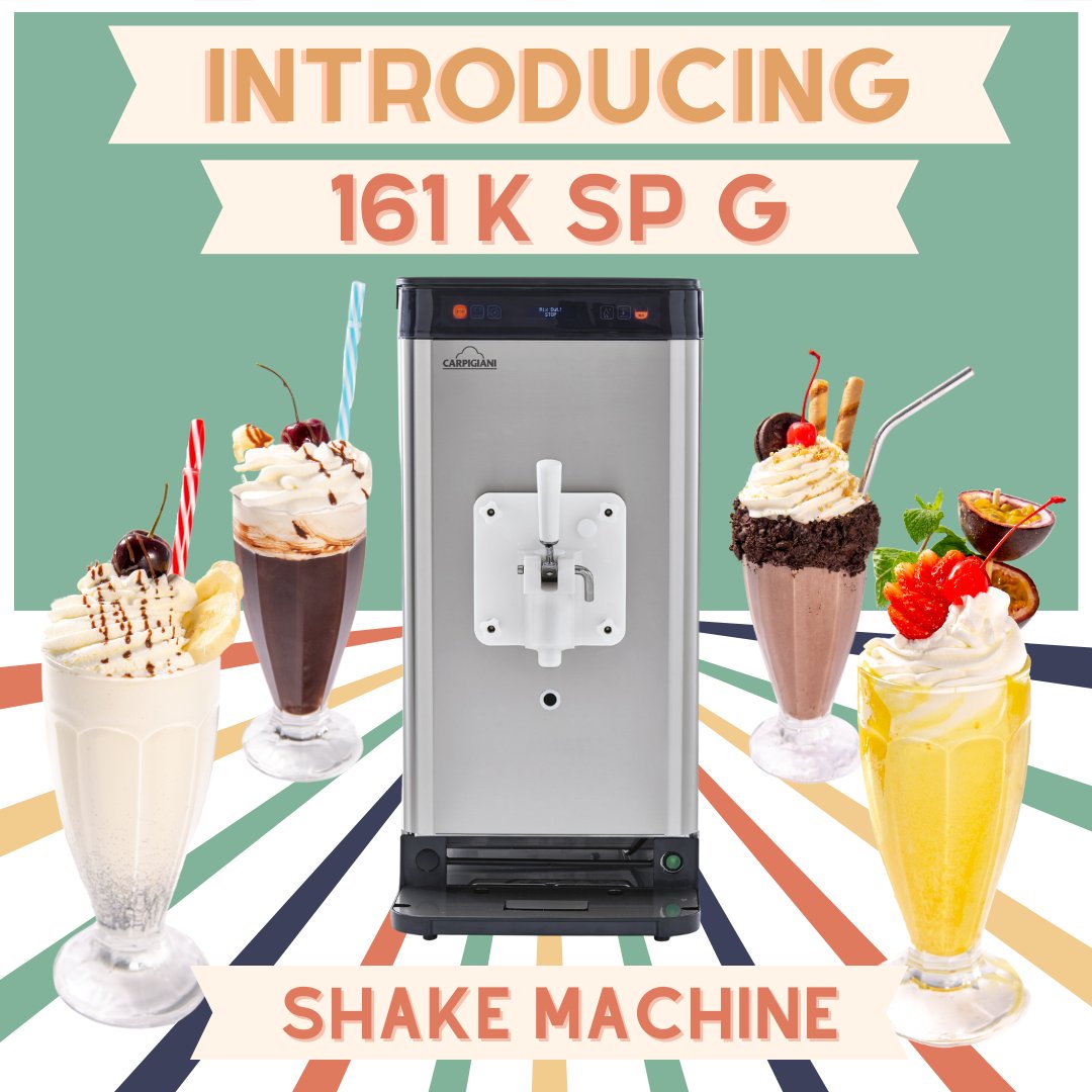 CarpigianiNA's tweet photo. Introducing the 161 K SP! Our new single flavor counter-top shake machine, make shakes exactly how you want them with the H-O-T system. Contact us to get yours today! https://t.co/g6e3bAcmbL https://t.co/6IaaQIgVUV