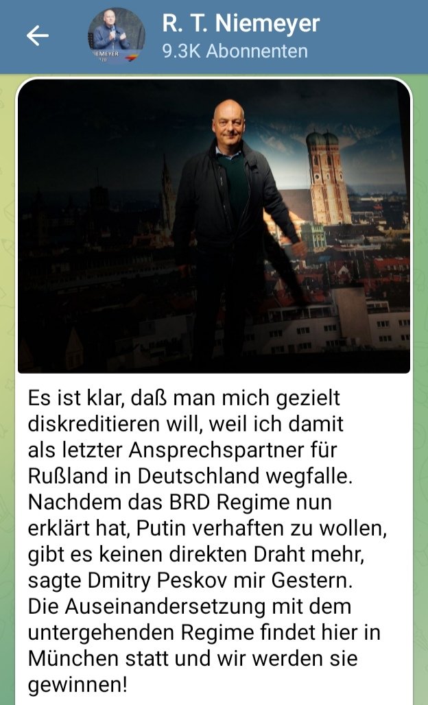 Na klar 😂🤦‍♂️‼️Ganz Deutschland ist von den vorbestraften Reichsbürger Niemeyer abhängig 🤣🤦‍♂️‼️Er... der "Möchtegern - Kanzler", welcher in Bayern im Exil lebt 😂😂‼️Der übliche verwirrte Größenwahn eines vorbestraften Niemeyer, nimmt seinen lauf.... 😂😂🤣😂🤦‍♂️‼️