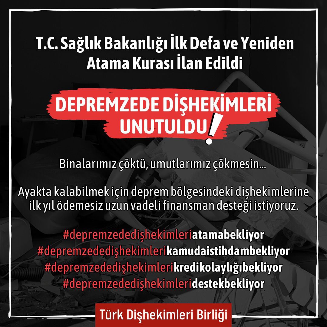 nilgcok's tweet photo. @DrGunerSonmez #depremzededişhekimleri desteklerinizi bekliyor https://t.co/rFOwcmCqqP