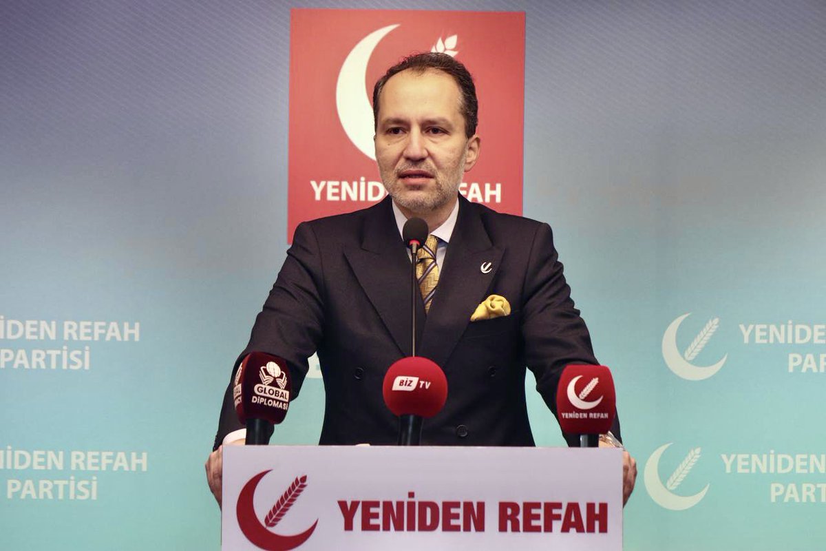ANKAHABER6's tweet photo. Yarın saat 13.00’da Yeniden Refah Partisi Genel Merkezi’nde Fatih Erbakan seçimlere ilişkin partisinin yol haritasını açıklayacak. https://t.co/pIDIayR6fF