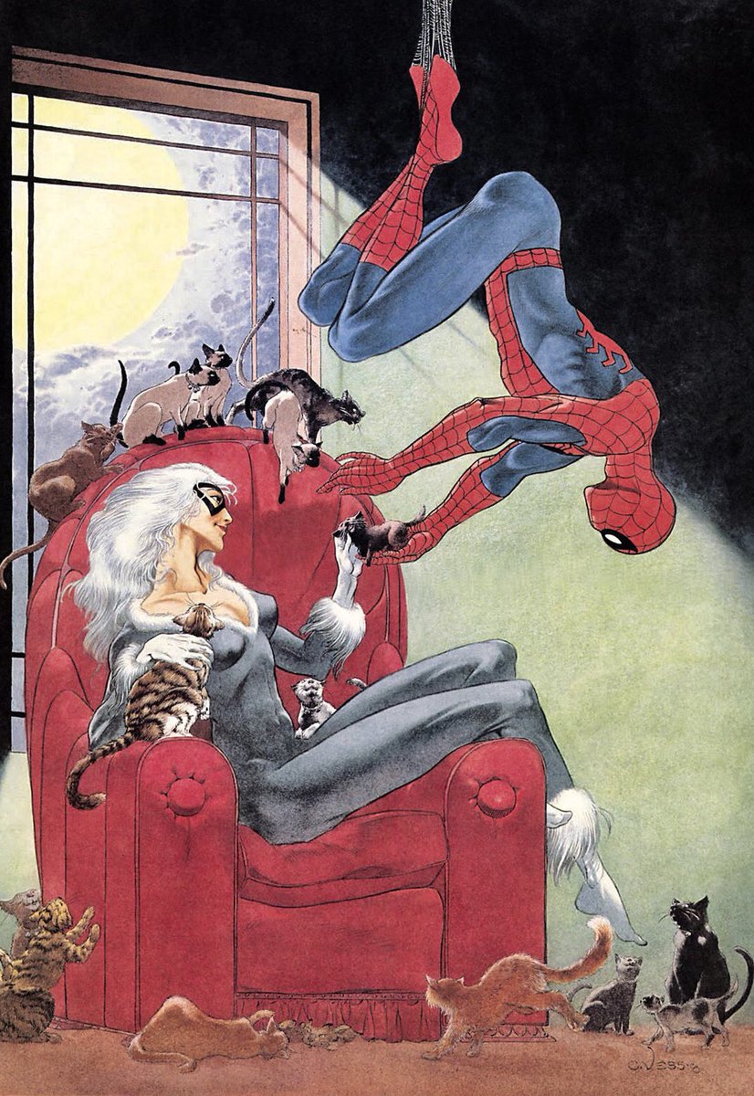 RT @JoshCrewsReally: Spider-Man and Black Cat by Charles Vess. https://t.co/uNXFdsCvy5