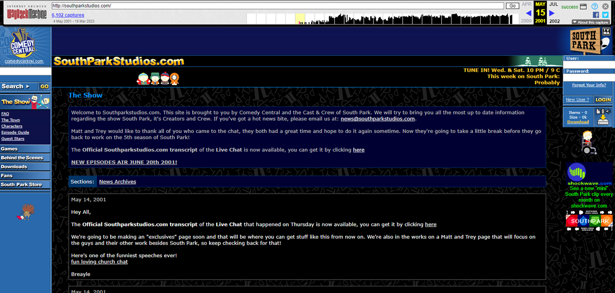 silvercrystlz's tweet image. Went old web surfing again, look what I found

#waybackmachine #webarchive #oldinternet #southpark #southparkkenny #southparkkennymccormick #kenny #kennymccormick