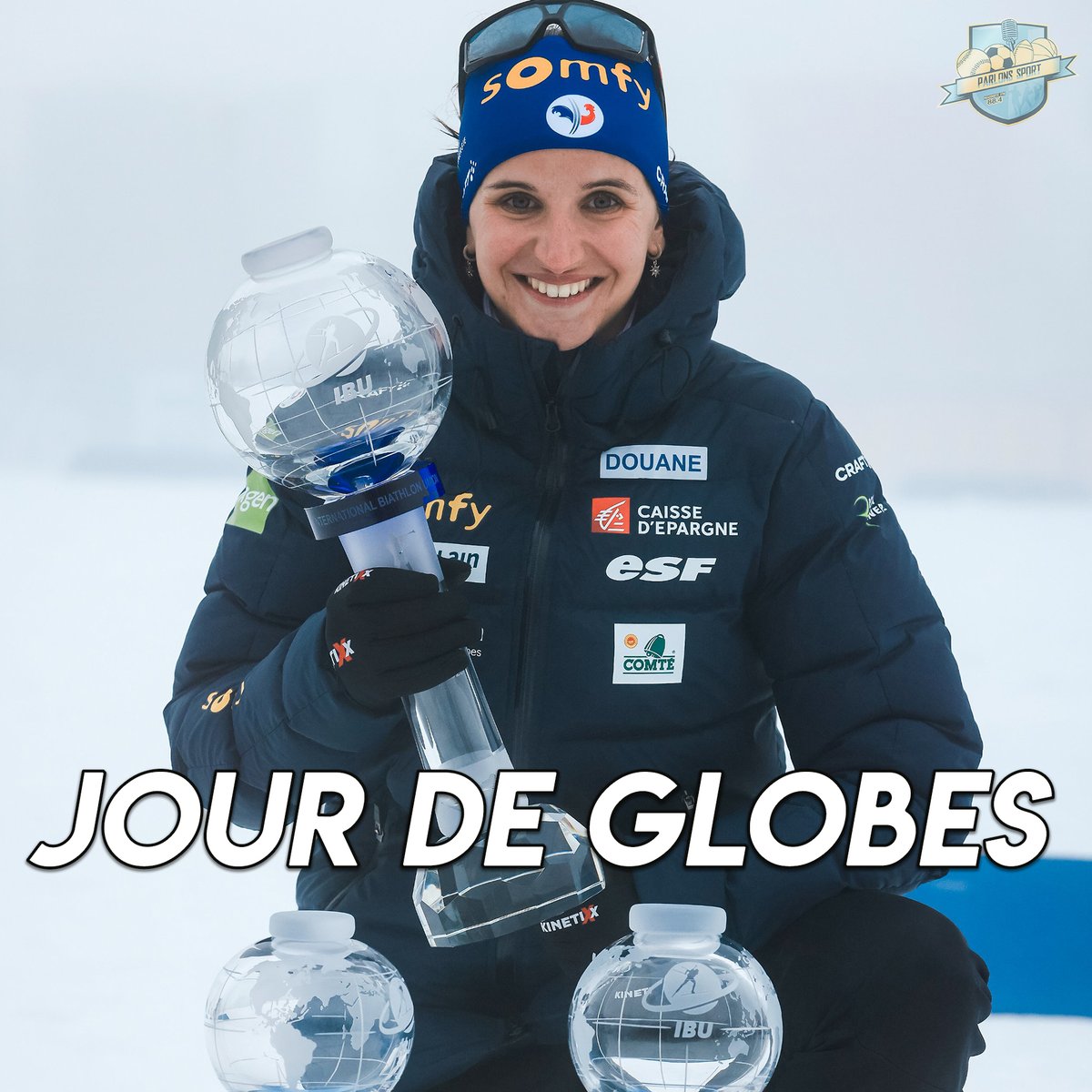 🚨[#biathlon] Julia Simon remporte le gros globe de cristal ! Une première depuis <a href="/sansanbailly/">Bailly Sandrine</a> il y a 18 ans ! En plus du classement général, la biathlète remporte le petit globe de la Poursuite et celui de la Mass Start 🏆
#hol23