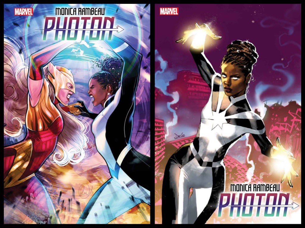 dano_cosmic's tweet photo. New ✨#MarvelCosmic✨ #comics this week for #NCBD (3/22/23)
✨
Monica Rambeau: Photon #4 (of 5)
✨
W-#EveLEwing,A-#LucaMaresca
✨
A-#LucasWerneck
B-#DaviGo
✨
#MonicaRambeau #Photon #Marvel #MarvelComics https://t.co/imNqJTQbVS