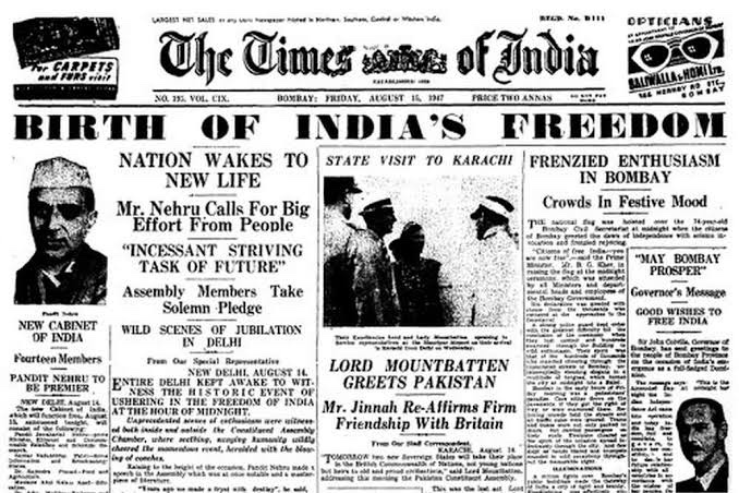 Abinas_IAS's tweet photo. Friday August 14, 1947 . The ToI edition. 
Delving into old publishes about how time was then is quite interesting 
#Newspaper #History https://t.co/G1xAoiWEWf