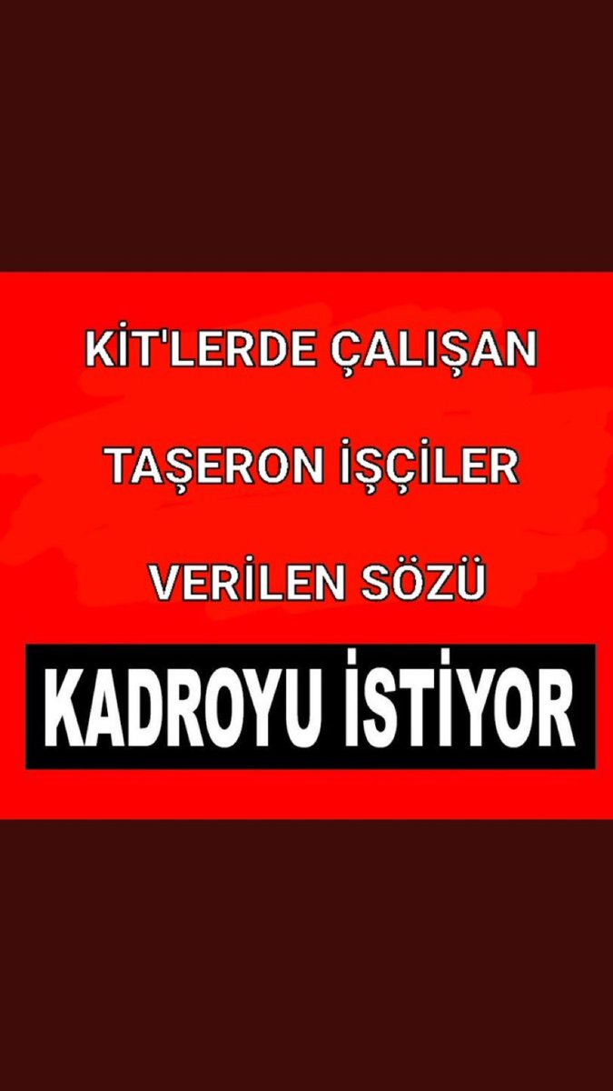 Yarından ve yarınlardan umutluyuz verilen sözler tutulacak inanıyoruz Devlet büyüklerimiz söz verdiyse mutlaka tutacaklar biliyoruz Devletimizin sözü kanundur #KitTaşeronKabinedeOlsun umutla heyecan ile bekliyoruz kadromuz olacak tarih bu kadroyu yazacak