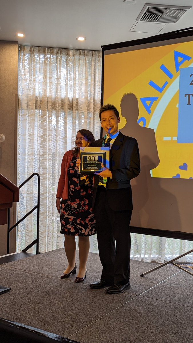 CAJLTer's tweet photo. CONGRATULATIONS TO Cameron Chen for 2023 Outstanding Teacher of the Year Award! ๐๐๐ He also has great taste in ties. ๐ #CAJLT https://t.co/SoGVI3yPyf