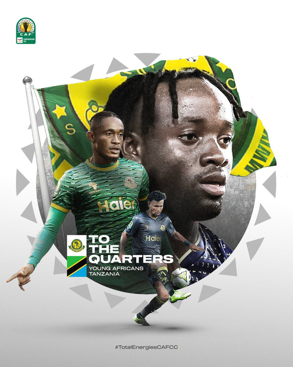 🇹🇿 <a href="/yangasc1935/">Young Africans SC</a> ➡️ #TotalEnergiesCAFCC quarter-finals!  

The Tanzanians are off to the next round!