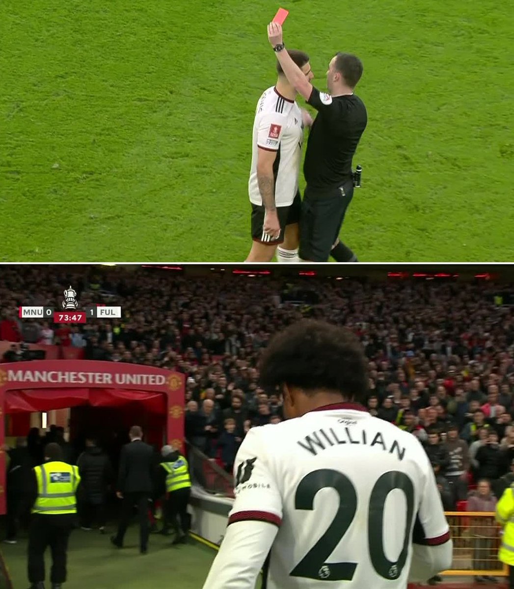 JMariotz's tweet photo. Penalty ya mchongo and three red cards at the same time kwa Fulham na bado unakuta kuna mashabiki wa timu yao wanashangilia ushindi kwa kishindo after being down by a goal before a red card. 😭😭😭😭😭😭

72' - 🟥 Willian
72' - 🟥 Mitrovic
72' - 🟥 Marco Silva https://t.co/nsjksEoH9I