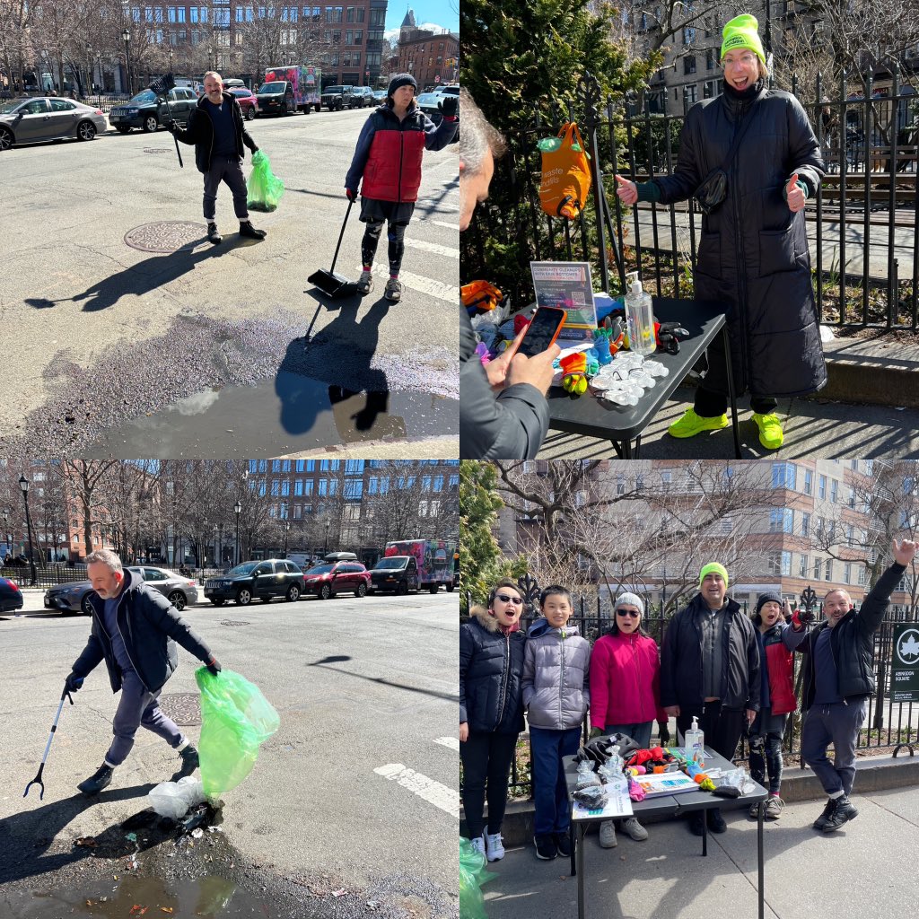 organicfarmCT's tweet photo. Thanks to @NYCSanitation and it’s foundation for organizing these clean ups. 135+ pounds in the West Village route today collected. That small puddle was filled with debris!  #trash #zerowaste @NYCMayor https://t.co/6rSkmNVNEP