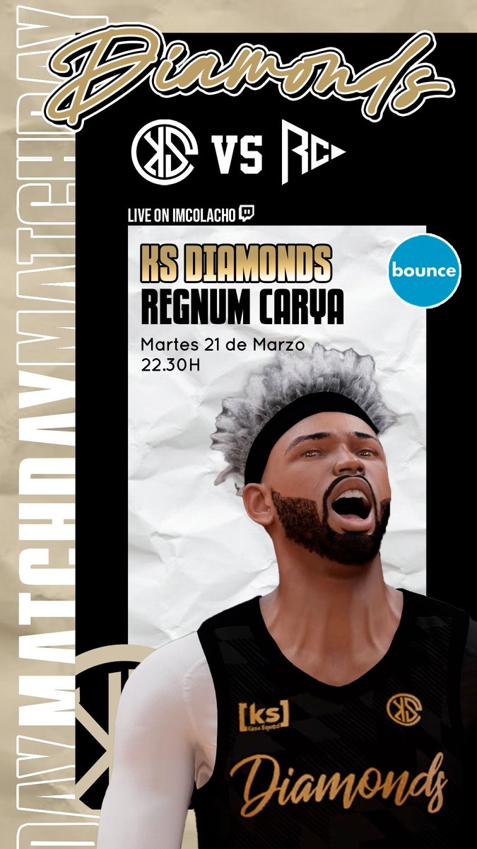 KS Diamonds 💎 (@kasudiamonds) on Twitter photo 💎🏀 MATCHDAY 🏀💎
✈️ Nos vamos hasta Turquía para jugar nuestro primer partido en la Bounce League contra Regnum Carya.
🆚 <a href="/EsportsRegnum/">Regnum Carya Esports</a>
🏆 @Bounce2KLeague
⌚️ 22.30h CET
📺 Twitch.tv/imcolacho 💎🏀 MATCHDAY 🏀💎
✈️ Nos vamos hasta Turquía para jugar nuestro primer partido en la Bounce League contra Regnum Carya.
🆚 <a href="/EsportsRegnum/">Regnum Carya Esports</a>
🏆 @Bounce2KLeague
⌚️ 22.30h CET
📺 Twitch.tv/imcolacho