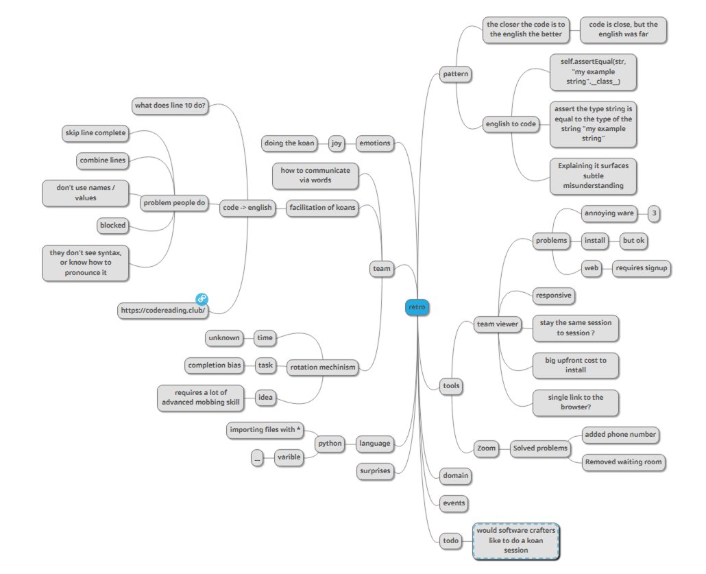 LlewellynFalco's tweet image. Today&apos;s #MobProgramming #ApprovalTests.python session retro. Team viewer was pretty good.